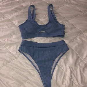 Blue High waist bikini
